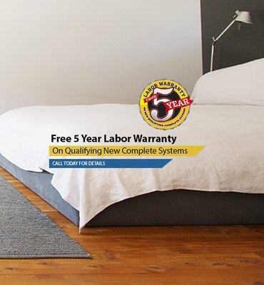 5-10 Year Labor Warranty