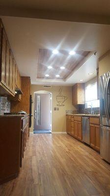 Custom laminate installation,  ceiling install / lighting remodel