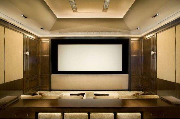 Basement with large fixed Projector Screen