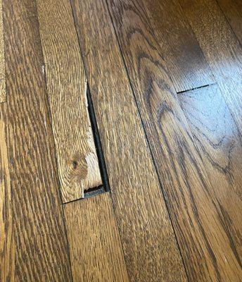 Wood floor repair - before