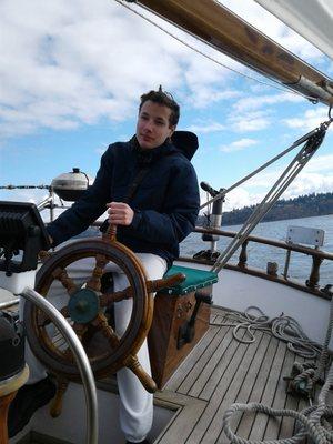 Axel at the helm