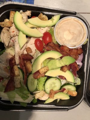 Grilled chicken BLT avocado salad