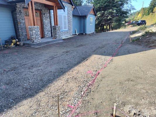 Preparation for a new concrete driveway