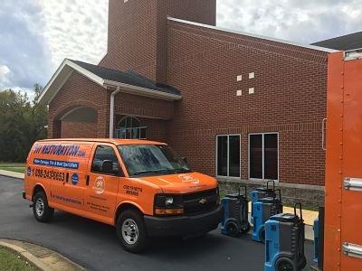 Water Damage Property Restoration Job Site