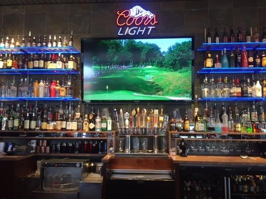 80" HDTV is the "center piece" overlooking the bar area