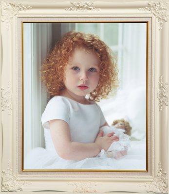 Framed portrait of young girl