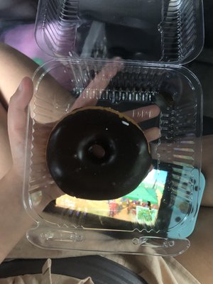 A chocolate donut.