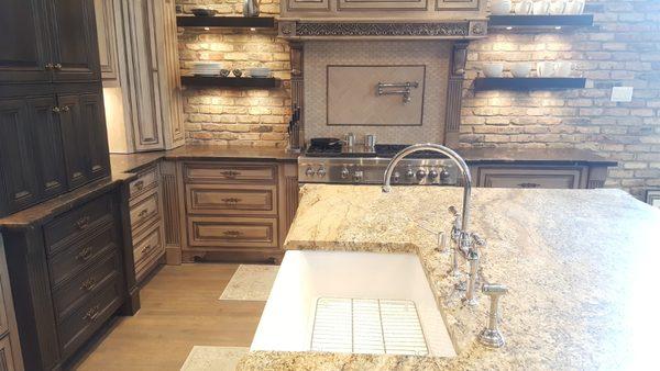 Yellow River Granite (leather finish) Island