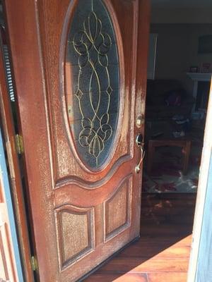 We refinished this door. This is the before.