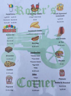 Our menu