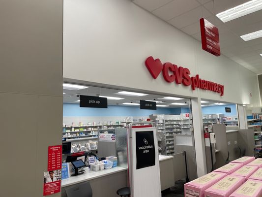 Convenient CVS pharmacy inside