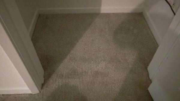 After installing new closet carpet for tenant. Client was very happy to keep his deposit.