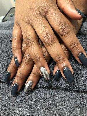 Gel Full Set with Shellac and Chrome