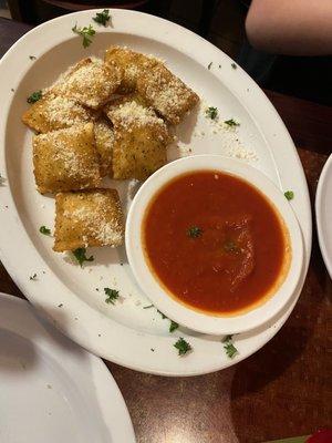 Fried ravioli app.  3 went missing before i took photo lol