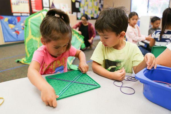 Working with Geoboards to learn simple Geometry