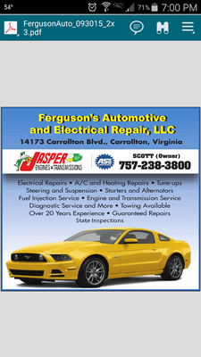 Ferguson's Automotive and Electrical Repair