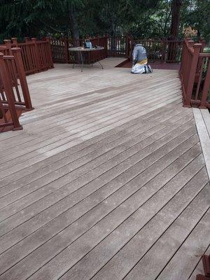 Refinish your old faded Trex deck.