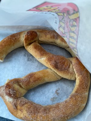 Cinnamon sugar pretzel