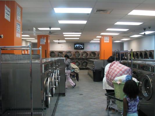 We have 5 different size washing machines and 3 different size dryer machines.