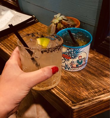 Skinny margarita and a mule