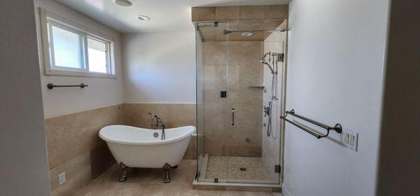 New master bath shower and soaking tub