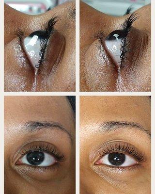 This is a Lash Lift. Lifting the lashes essentially curls them and opens up the eye. This lasts for 4-6 weeks!