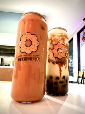 Thai tea and brown sugar with boba