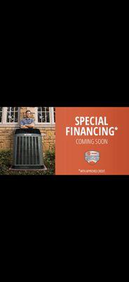 Special Financing available on new Trane Furnace and/or Air Conditioners. Call today to learn more.