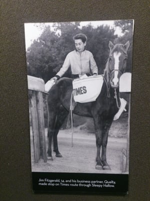 Delivering the LA Times newspaper on horseback