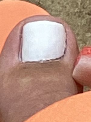 This is my toe nail after it's "done" being painted.