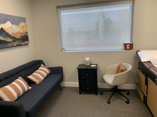 Personal and comfortable exam room.