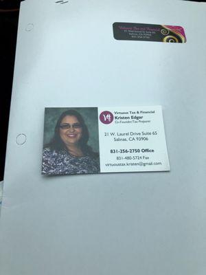 Kristen and Lupe are working here now ! H&R Block has been telling clients looking to schedule with them that they've retired or moved away.