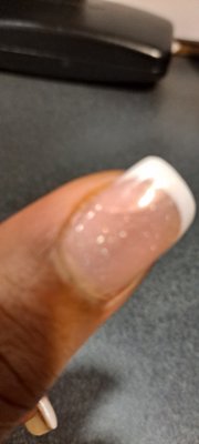 Upper left crack..after 6 days on a $47 SNS manicure