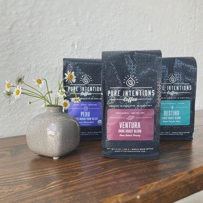 We are proud to carry Pure Intentions coffee beans for those days when you're crafting your coffee at home.