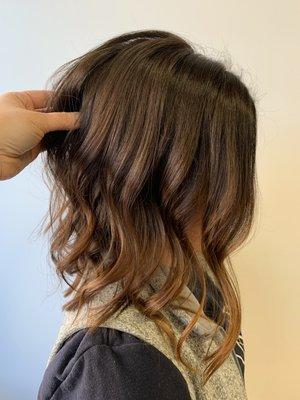 Blended brunette hair painting