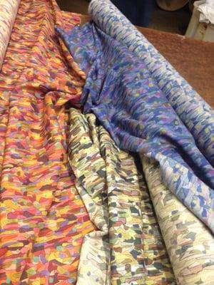 Three colorways of new Liberty Art Fabrics