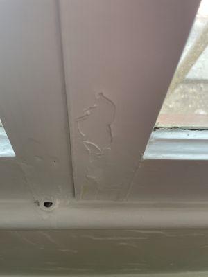 Painted over window frames