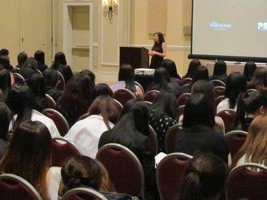 Leadership and success workshop with hundreds of alpha Kappa Delta Phi Sororitiy Inc. members