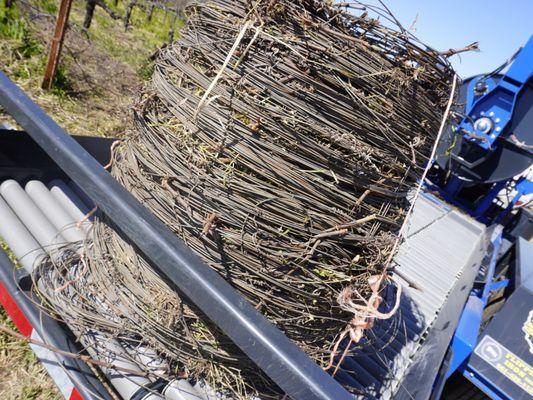 Vineyard Wire Mega Roll, rolled by an Andros LRV