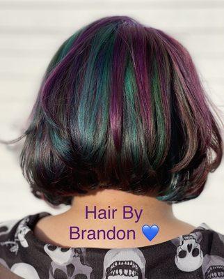 A Stack Haircut With Rainbow Color  Book With Brandon Today!