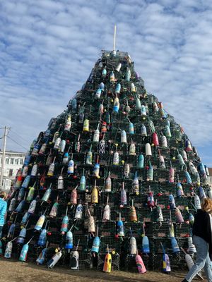 Lobster bouy tree you can donate to purchase these beautiful pieces of art to help the town 2nd annual tribute to raise funds