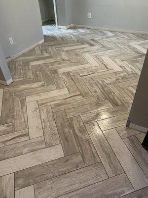 Tile flooring installation