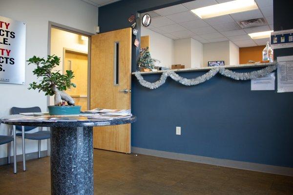 Front desk at our Chesapeake office.