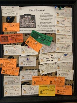 Pay it forward bulletin board