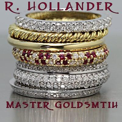 Gold & platinum Stackable wedding bands