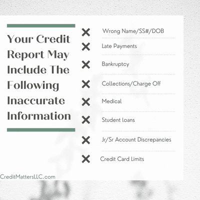 Some inaccurate information we help removing from credit reports