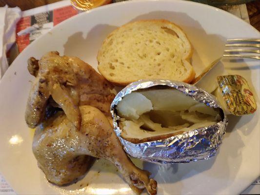 1/2 baked chicken & baked potato