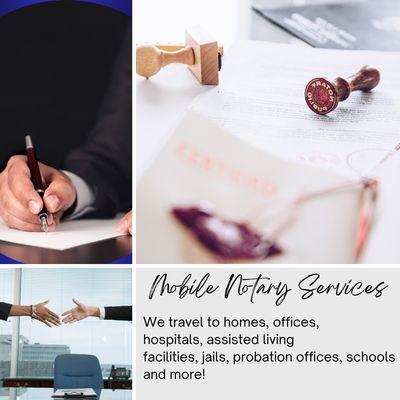 "Skip the lines and save time ,our mobile notary services are designed to fit seamlessly into your busy schedule. We come to you.