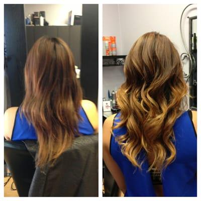 Before and after: ombré