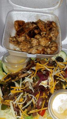 Grilled Chicken Salad with sauteed  veggies